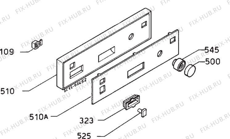 Взрыв-схема посудомоечной машины Zanussi ID4204B - Схема узла Command panel 037